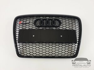 Тюнинг Решетка радиатора Audi A6 2004-2011год Черная (в стиле RS)