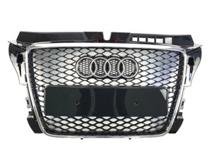 Грати радіатора Audi A3 2008-2012 рік Чорна з хромом (в стилі RS)