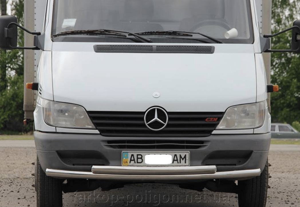 Защита переднего бампера (двойная труба) Mercedes Sprinter с 1995-2006 г. модель F3-10.6