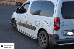 Пороги бічні труби з листом серія "ELIT" Peugeot Partner (08+) D60 Silver-black в Запорізькій області от компании Интернет-магазин тюнинга «Safety auto group»