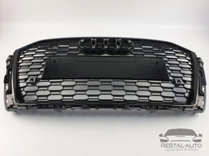 Тюнинг Решетка радиатора Audi A3 2016-2020год Черная (в стиле RS)