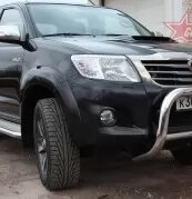 Пороги з аркушем (сайт) на Toyota Hilux Tamsan нержавіюча сталь
