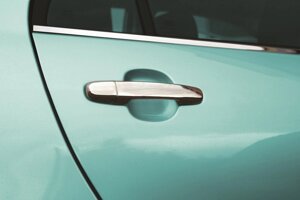 Накладки на ручки (4 шт) Хромований пластик для Toyota Corolla 2007-2013 рр