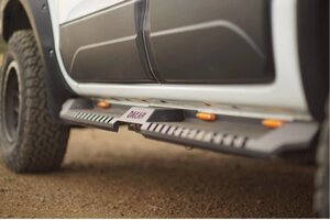 Бокові пороги Dakar V2 з LED (2019-2024, 2 шт, метал) для Mitsubishi L200 рр