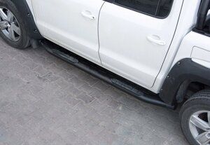 Бічні майданчики Amazon Black (2 шт, чорні) Fiat Fullback 2016 в Запорізькій області от компании Интернет-магазин тюнинга «Safety auto group»