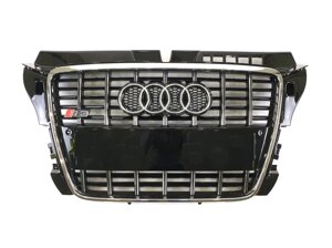 Решітка радіатора Audi A3 2008-2012 рік Чорна з хромом (у стилі S-Line)