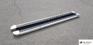 Пороги боковые труба с листом Lexus RX (XU10, RX300) D51 Silver-black-inside