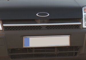 Накладки на решітку радіатора (1 шт., нерж.) Carmos - Турецька сталь для Ford Connect 2002-2006 рр