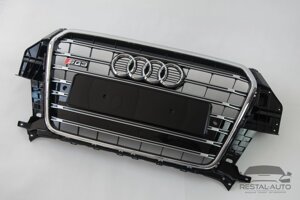 Тюнинг Решетка радиатора Audi Q3 2011-2014год Черная с хромом (в стиле S-Line)