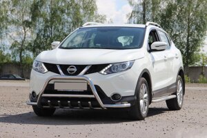 Кенгурятник WT003-Plus (нерж) Nissan Qashqai 2014р.