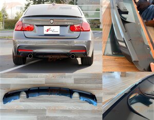 Задній дифузор DPT V-4 (для M Performance, чорний глянець) для BMW 3 серія F-30/31/34 2012-2019 рр