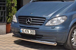 Губа нижня одинарна ST008 (нерж) Mercedes Viano 2004-2015р.