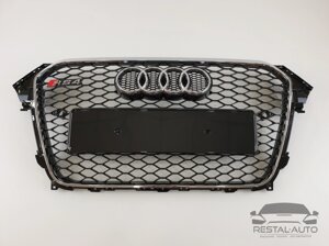 Тюнинг Решетка радиатора Audi A4 2011-2015год Черная с хром рамкой (в стиле RS)
