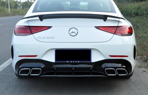 Задній дифузор з насадками GT63 для Mercedes CLS C257 2018- рр