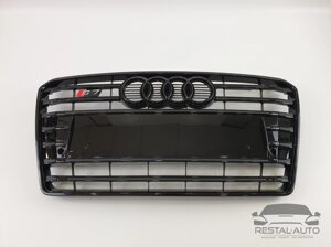 Тюнинг Решетка радиатора Audi A7 2010-2014год Черная ( в стиле S-Line)