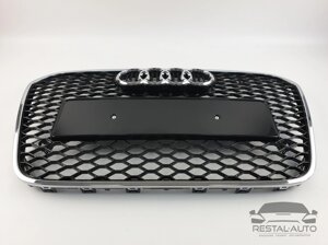 Тюнінг Решітка радіатора Audi A6 2011-2014 рік Чорна з хром рамкою (в стилі RS)