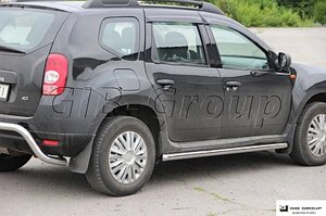 Пороги бічні труби Renault Duster (09-21) D60 з накладками