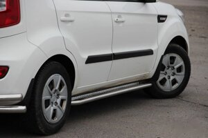 Бічні майданчики Premium (2 шт., Нерж.) Kia Soul II 2013-2018 гг.