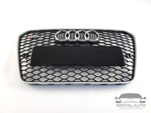 Тюнінг Решітка радіатора Audi A5 2011-2016 рік Чорна з сірою рамкою (в стилі RS)