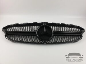 Тюнинг Решетка радиатора Mercedes C-Class W205 2014-2018год (AMG Black)