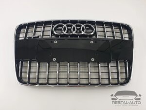 Тюнинг Решетка радиатора Audi Q7 2009-2015год Черная с хромом (в стиле S-Line)