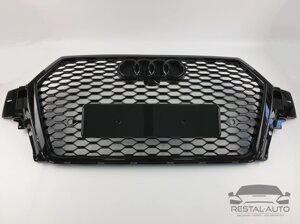 Тюнінг Грати радіатора Audi Q7 2015-2020 рік Чорна (в стилі RS)