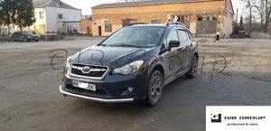 Захист переднього бампера (одинарна нержавіюча труба - одинарний вус) Subaru XV (11-17)