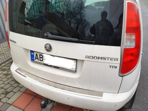 Накладка на задній бампер (нерж) Матова для Skoda Roomster 2006-2015 рр