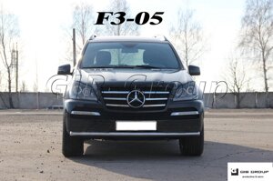 Захист переднього бампера (одинарна труба нержавіюча - одинарний вус) Mercedes-Benz GL 164 (06-12)