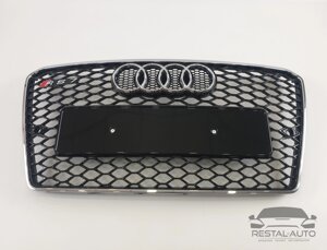 Тюнинг Решетка радиатора Audi A7 2010-2014год Черна с хром рамкой (в стиле RS)