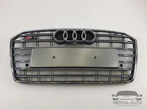 Тюнінг Решітка радіатора Audi A7 2014-2017 рік Сіра з хромом (в стилі S-Line) в Запорізькій області от компании Интернет-магазин тюнинга «Safety auto group»
