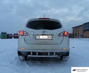 Захист заднього бампера (подвійна нержавіюча труба - подвійний вус) Nissan Murano Z 51 (2008-2015)