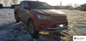 Захист переднього бампера подвійний вус Toyota Hilux 8 (2015-2017) в Запорізькій області от компании Интернет-магазин тюнинга «Safety auto group»