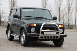 Кенгурятник QT007 (нерж.) Lada Niva та Urban