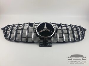 Решітка радіатора Mercedes GLE-Class W166 2015-2018 рік (GT Chrome Black)