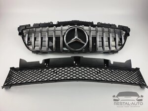 Тюнинг Решетка радиатора Mercedes SLK-Class R172 2011-2015год (GT Chome Black)