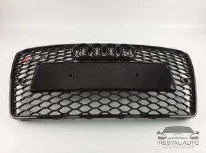 Тюнинг Решетка радиатора Audi A7 2010-2014год Черная (в стиле RS)