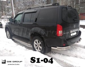 Пороги бічні труби з листом Nissan Pathfinder (2006-2013) D42, 51, 60