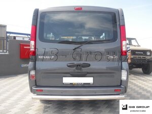 Захист заднього бампера (одинарна нержавіюча труба - одинарний вус) Renault Trafic (01-14)