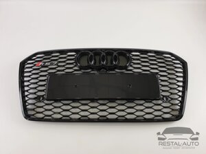 Тюнинг Решетка радиатора Audi A7 2014-2017год Черная (в стиле RS)