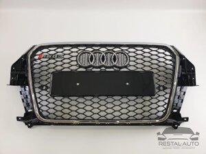 Тюнинг Решетка радиатора Audi Q3 2011-2014год Черная с хромом (в стиле RS)