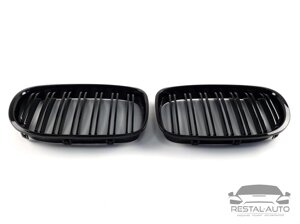 Решетка радиатора ноздри BMW 7 F01/F02 2008-2015год Черные Глянцевые 2bar