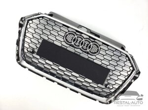 Тюнинг Решетка радиатора Audi A3 2016-2020год Черная с хромом (в стиле RS)