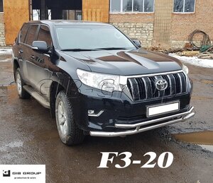 Захист переднього бампера (подвійна труба) Toyota Land Cruiser Prado 150 з 2009-2017 р. модель F3-20.6 в Запорізькій області от компании Интернет-магазин тюнинга «Safety auto group»