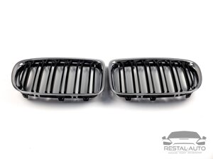 Решетка радиатора ноздри BMW X1 E84 2012-2015год Черные Глянцевые Хром Рамка