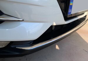 Накладка на передній бампер (2017-2024, нерж) Carmos - Турецька сталь для Nissan Qashqai рр