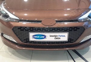 Накладки на решітку 2014-2018 (2 шт, нерж) для Hyundai I-20 рр