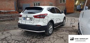 Захист заднього бампера (одинарна нержавіюча труба - одинарний вус) Nissan Qashqai j11 (2017+)