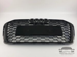 Тюнинг Решетка радиатора Audi A4 2015-2019год Черная (в стиле RS)