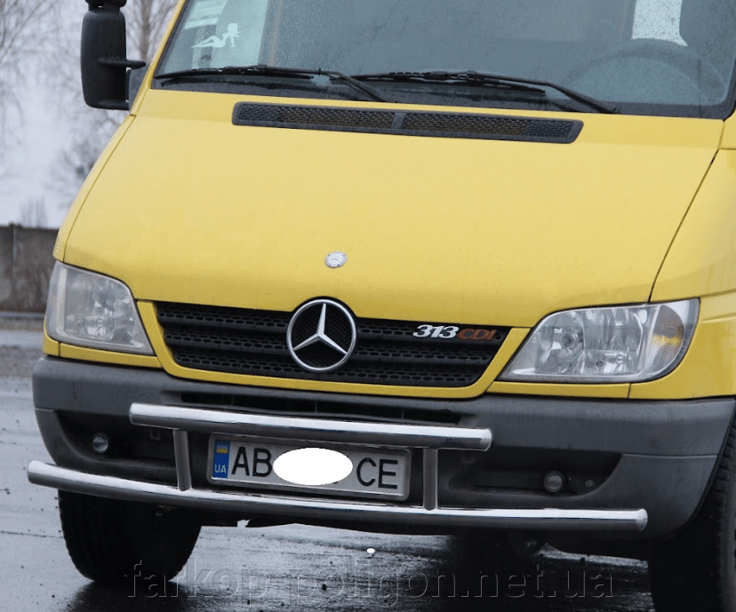 Защита переднего бампера (двойная труба с перемычками) Mercedes Sprinter с 1995-2006 г. модель F3-35.6